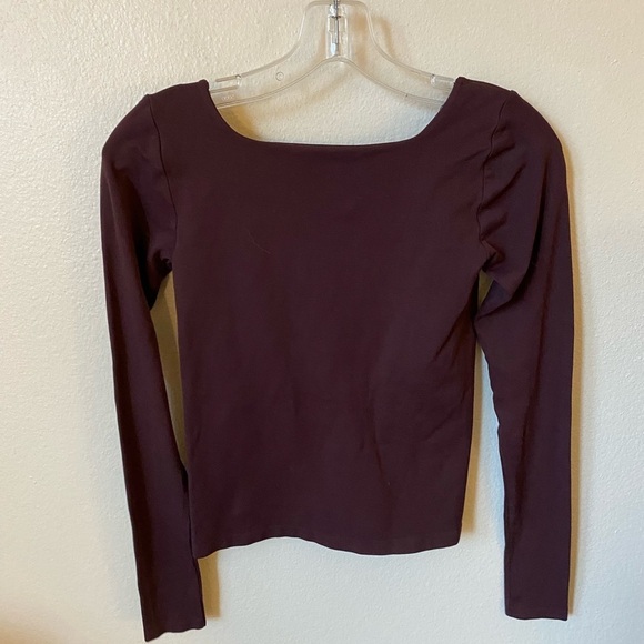 Intimately by Free People Women’s Long Sleeve Square Neck Crop Top Size M/L - Picture 2 of 6